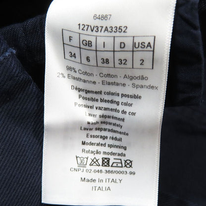 Dior Cotton Belted Denim Buttonless Jacket 34 Navy — view 6