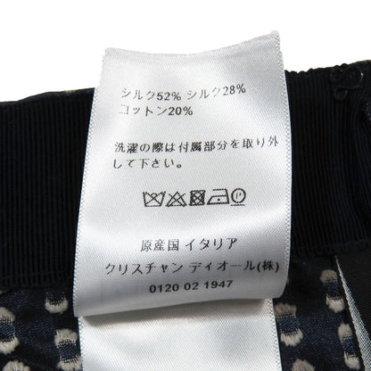 Dior Silk Shorts Pants Dots Polka 36 Navy — view 5