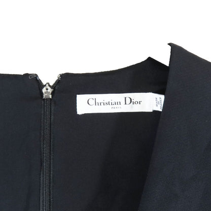 Dior Silk Blend Wool Flare Sleeveless Maxi Length Dress Long 36 Black — view 4