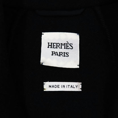 Hermes Cashmere Wrap Coat Shawl Color Short Jacket Herringbone 36 Gray — view 5
