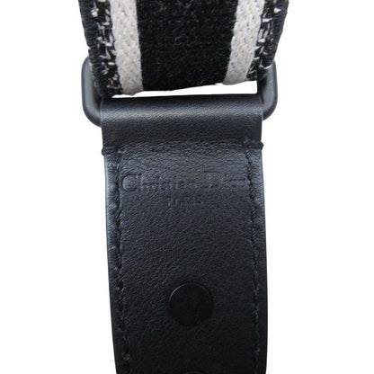 Dior Shoulder Strap Embroidery Signature Logo Bag White Black — view 8