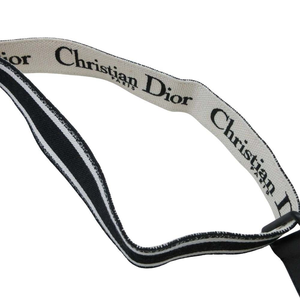 Dior Shoulder Strap Embroidery Signature Logo Bag White Black — view 5