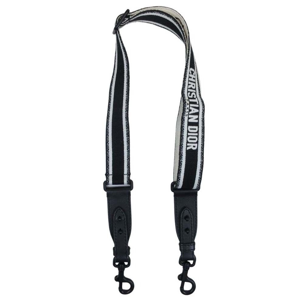 Dior Shoulder Strap Embroidery Signature Logo Bag White Black