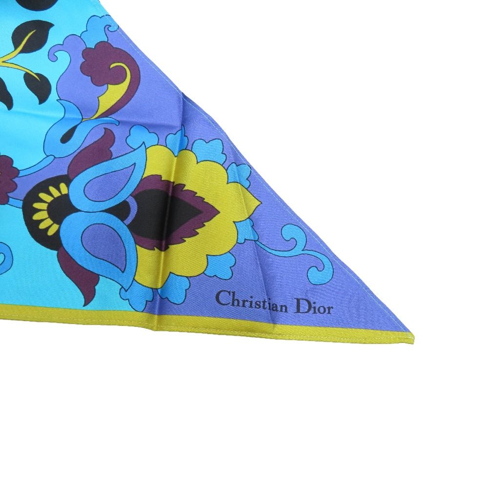 Dior Flower Halter Neck Silk Top Shirt Blouse Blue — view 5