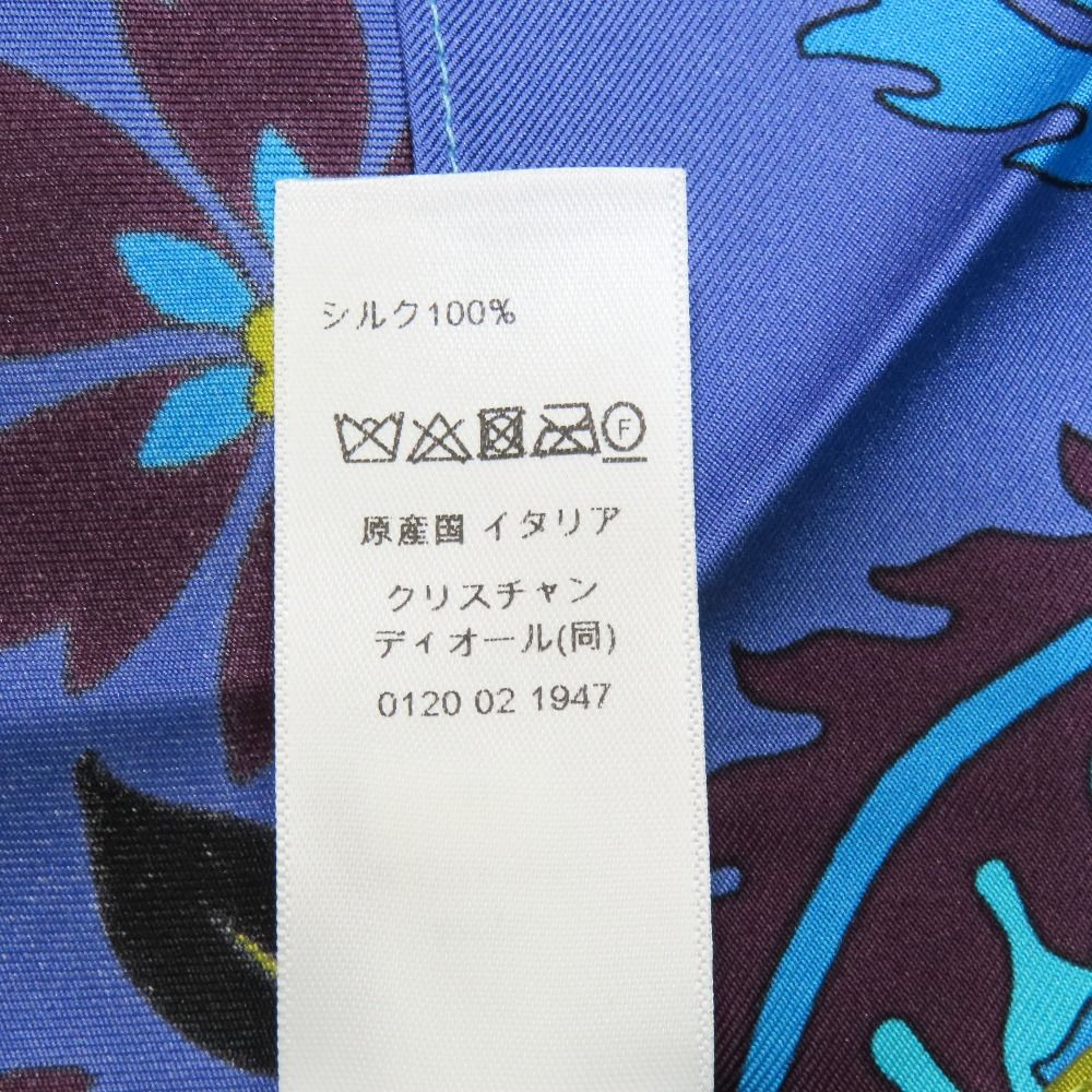 Dior Flower Halter Neck Silk Top Shirt Blouse Blue — view 8
