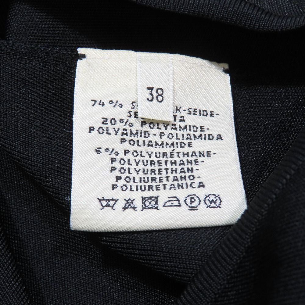 Hermes Sleeveless Bodice Leotard Back Open Silk Knit Top 38 Black — view 8