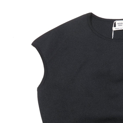 Hermes Sleeveless Bodice Leotard Back Open Silk Knit Top 38 Black — view 4