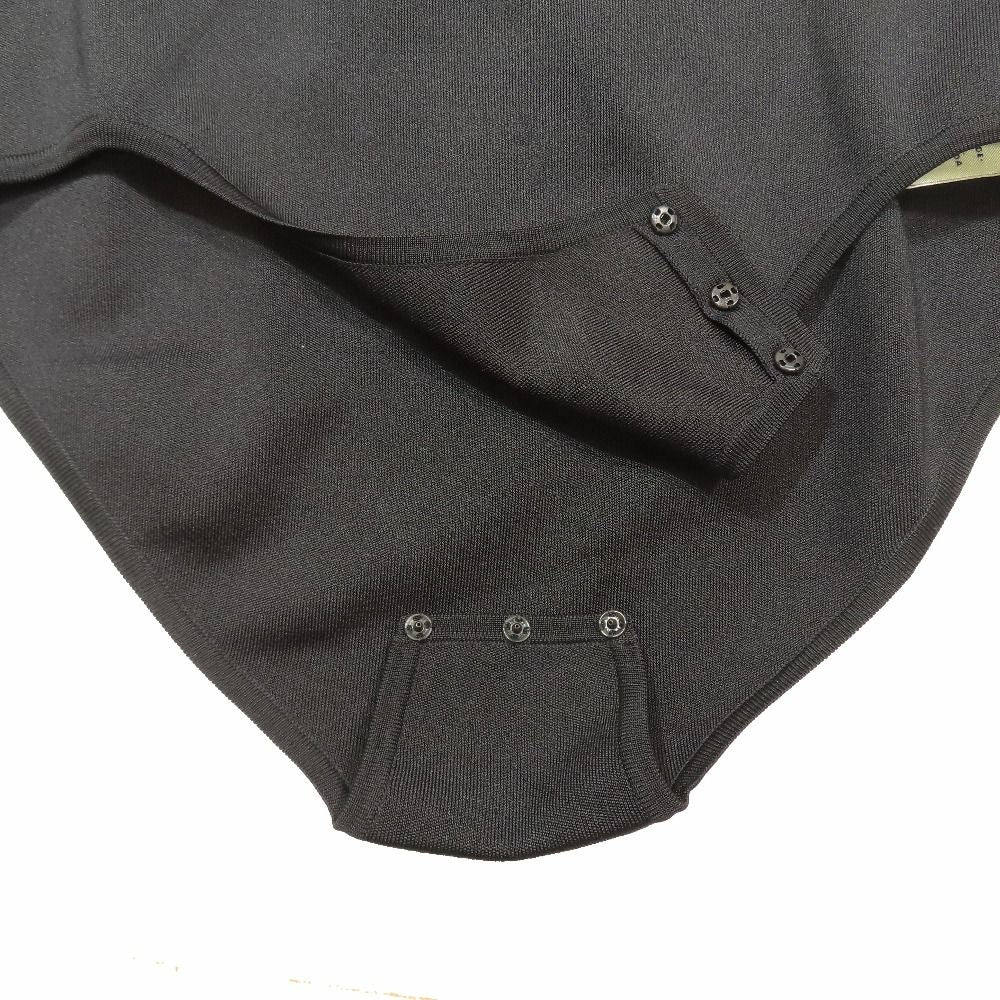 Hermes Sleeveless Bodice Leotard Back Open Silk Knit Top 38 Black — view 6