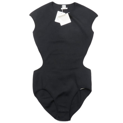 Hermes Sleeveless Bodice Leotard Back Open Silk Knit Top 38 Black