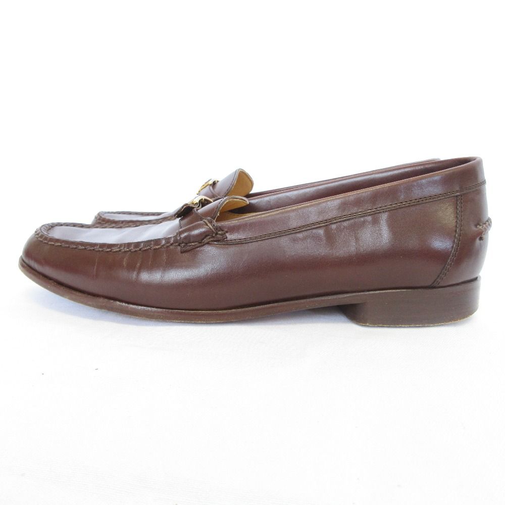Hermes Hapi Belt Leather Loafers Shoes Brown 36.5 — view 2