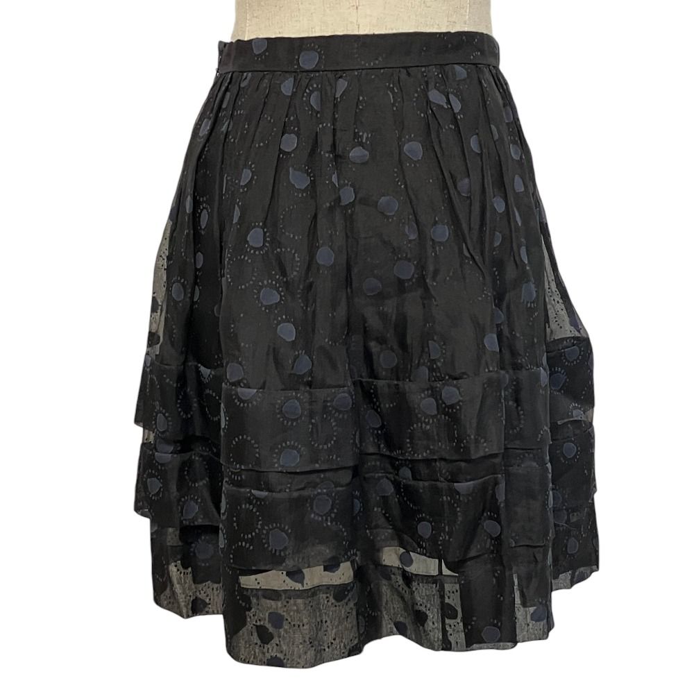 Dior Galiano Era Dot Pattern Sheer Mini Skirt 38 Black — view 3