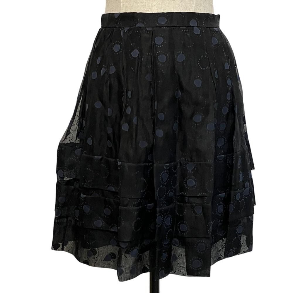 Dior Galiano Era Dot Pattern Sheer Mini Skirt 38 Black