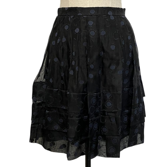 Dior Galiano Era Dot Pattern Sheer Mini Skirt 38 Black