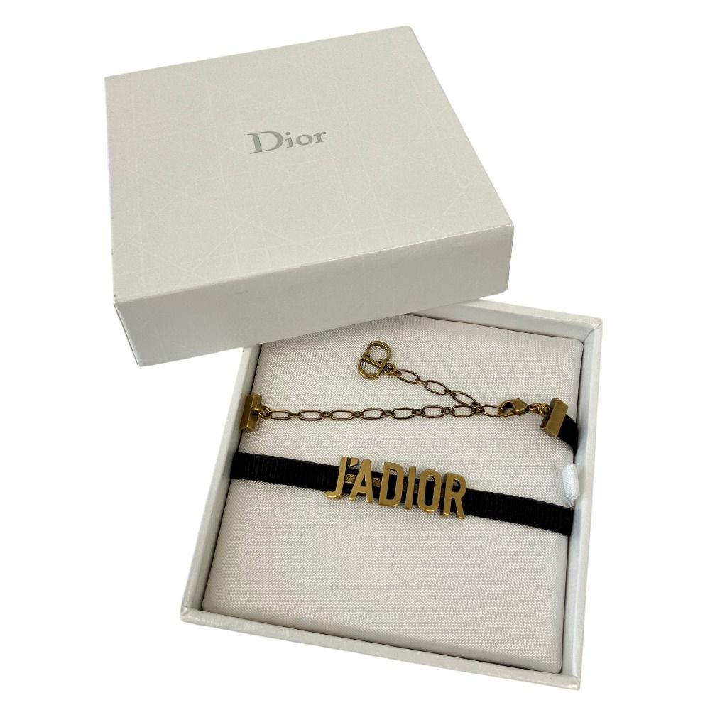 Dior J' J'adior Logo Choker Necklace Gold