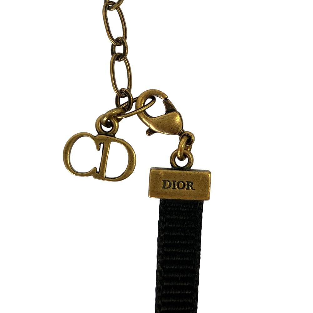 Dior J' J'adior Logo Choker Necklace Gold — view 3