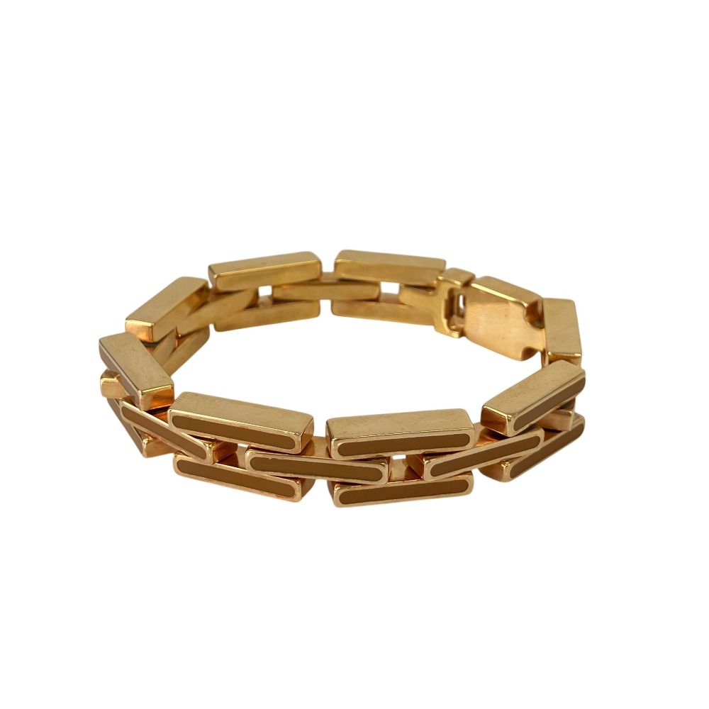 Prada Metal Enamel Chain Bracelet Gold Color Orange