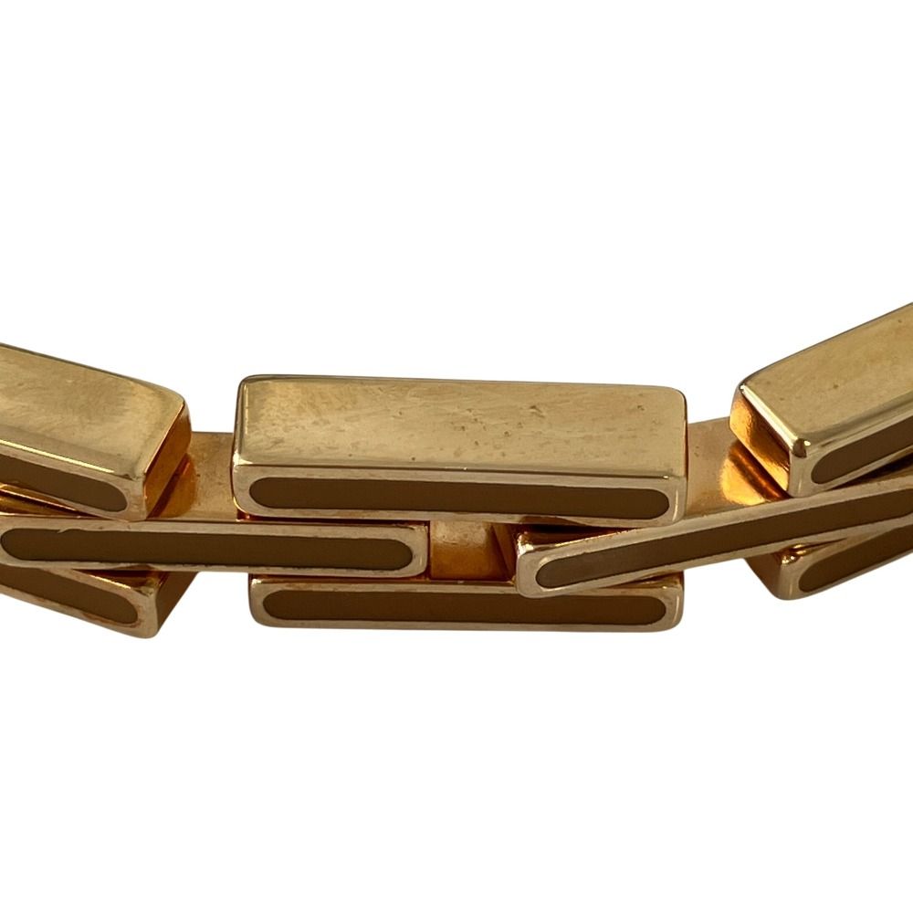 Prada Metal Enamel Chain Bracelet Gold Color Orange — view 5