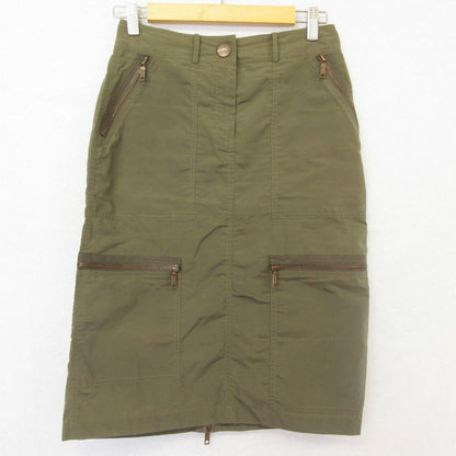 Celine Nylon Military Cargo Skirt 36 Khaki
