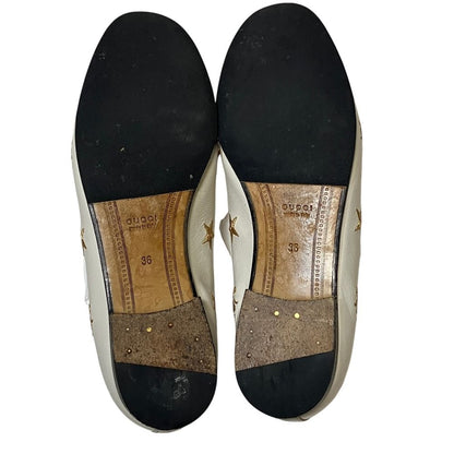 Gucci Star Bi Embroidery Jordan Horsebit Loafers White 36 — view 4