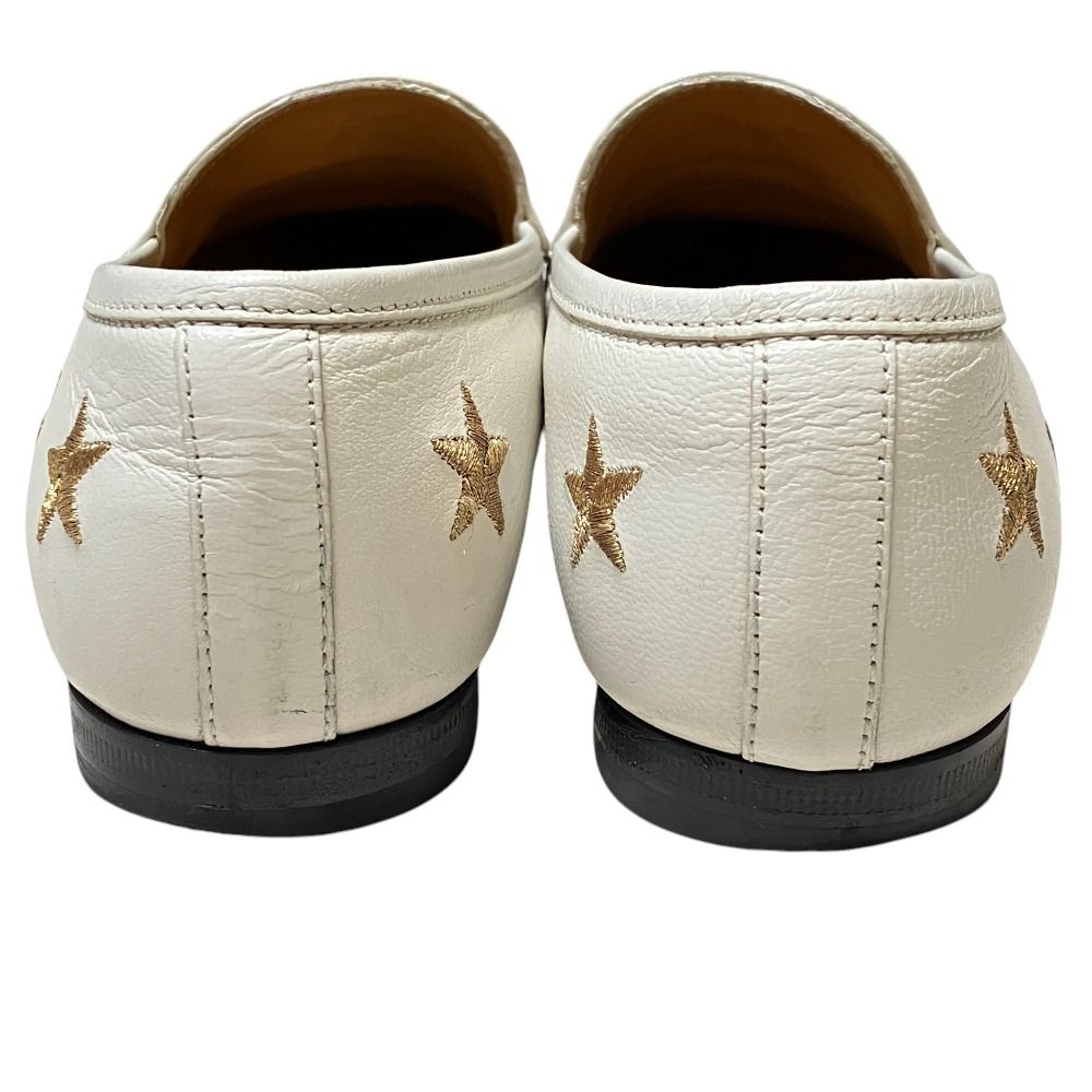 Gucci Star Bi Embroidery Jordan Horsebit Loafers White 36 — view 3