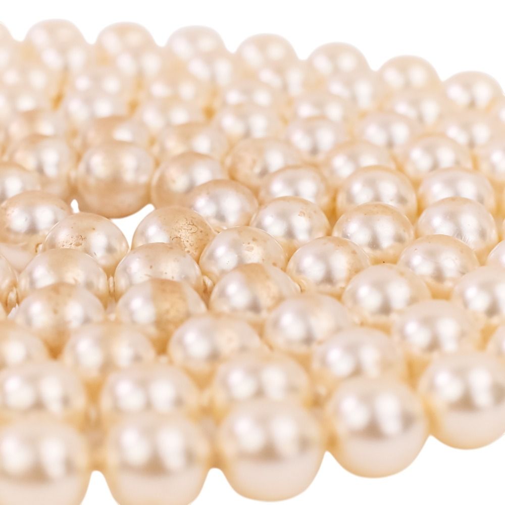Chanel CC Logo Pearl Necklace Gold