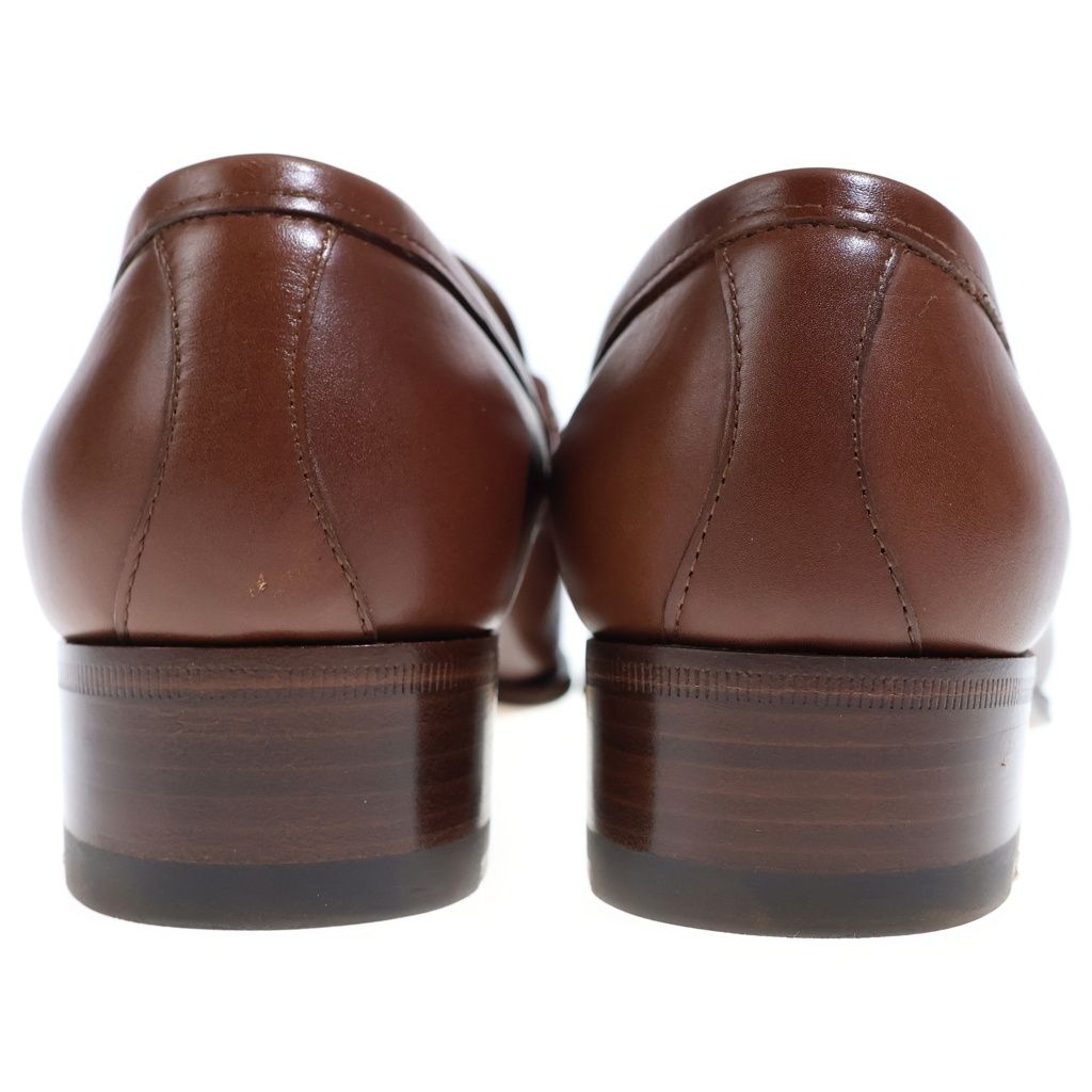 Gucci Interlocking G Web Line Leather Tassel Loafers Shoes Brown — view 3