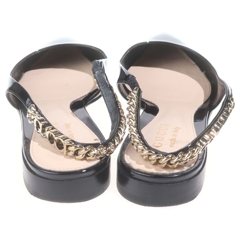 Gucci Signoria Slingback Flat Ballet Shoes Black — view 3