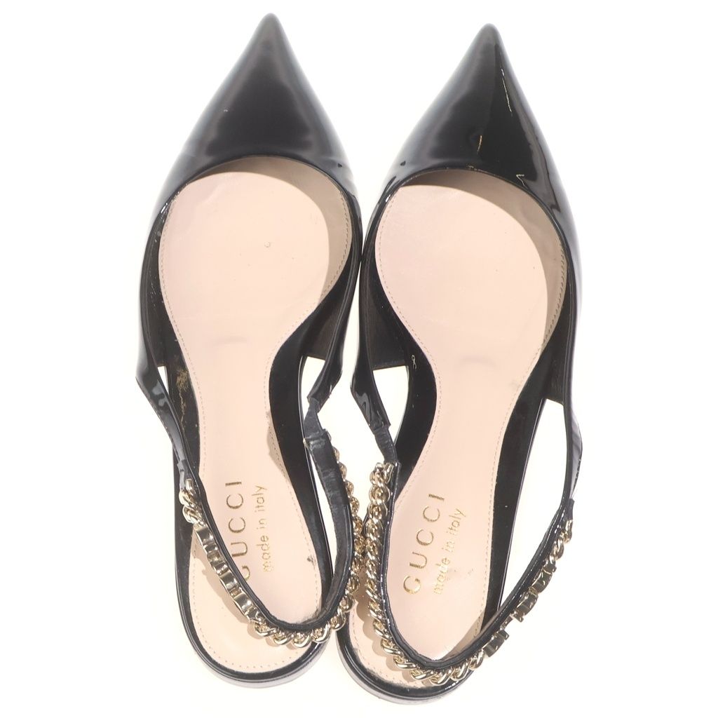 Gucci Signoria Slingback Flat Ballet Shoes Black — view 4