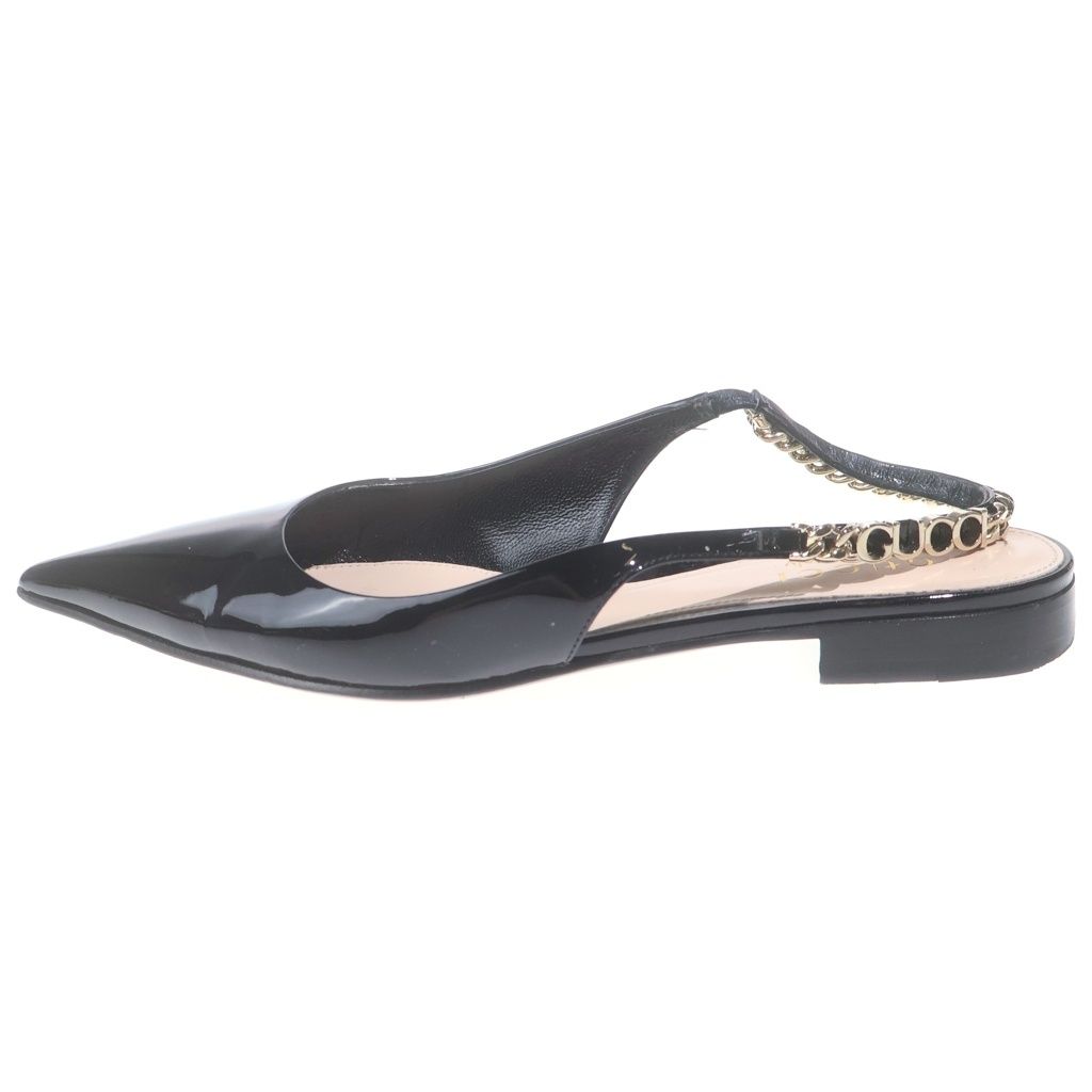 Gucci Signoria Slingback Flat Ballet Shoes Black
