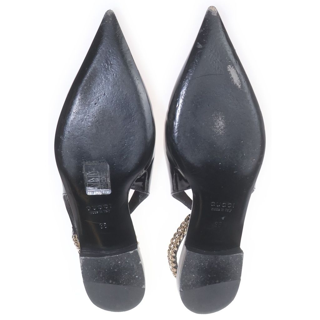 Gucci Signoria Slingback Flat Ballet Shoes Black — view 5