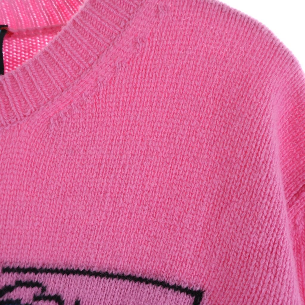Gucci Disney Donald Duck Jacquard Crew Neck Long Sleeve Pullover Sweater Pink — view 4