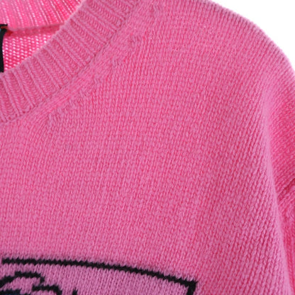 Gucci Disney Donald Duck Jacquard Crew Neck Long Sleeve Pullover Sweater Pink — view 4