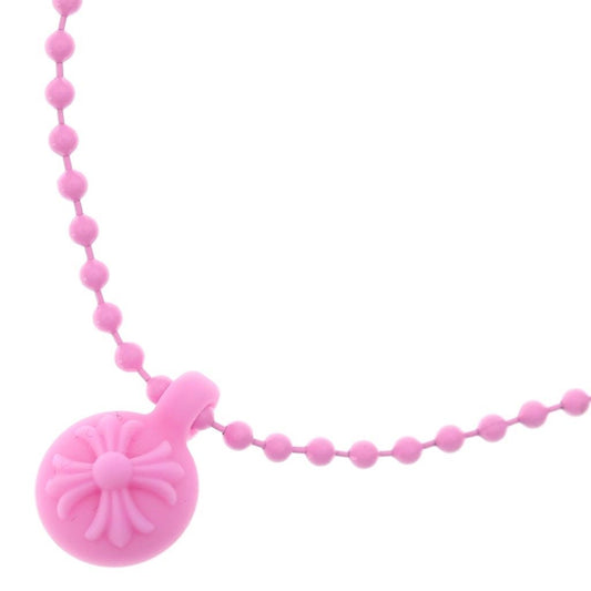 Chrome Hearts Rubber CH Ball Cross Silicone Necklace Pink