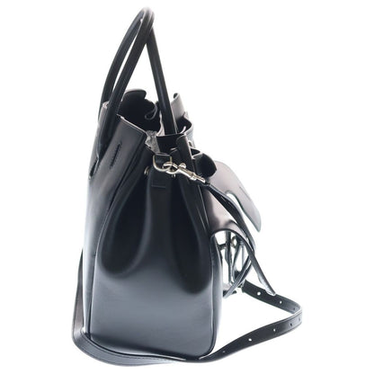 Balenciaga Bel Air Carry All Leather 2-Way Hand Shoulder Tote Bag Silver Black — view 3
