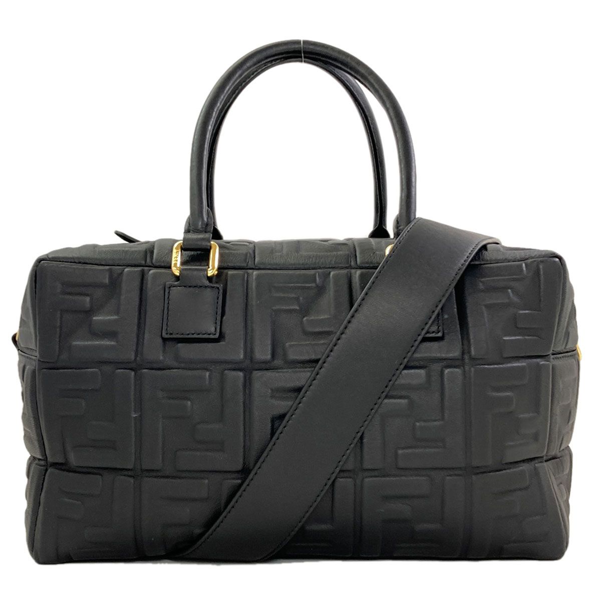 Fendi Zucca Pattern Embossed 2-Way Handbag Calfskin