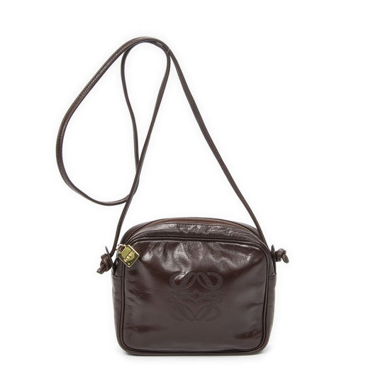 Loewe Vintage Anagram Crossbody Brown Calfskin Leather