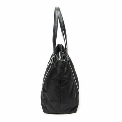 Prada Zip Shopping Tote Bag Black Nylon Canvas — view 3