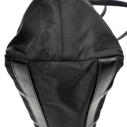 Prada Zip Shopping Tote Bag Black Nylon Canvas — view 8