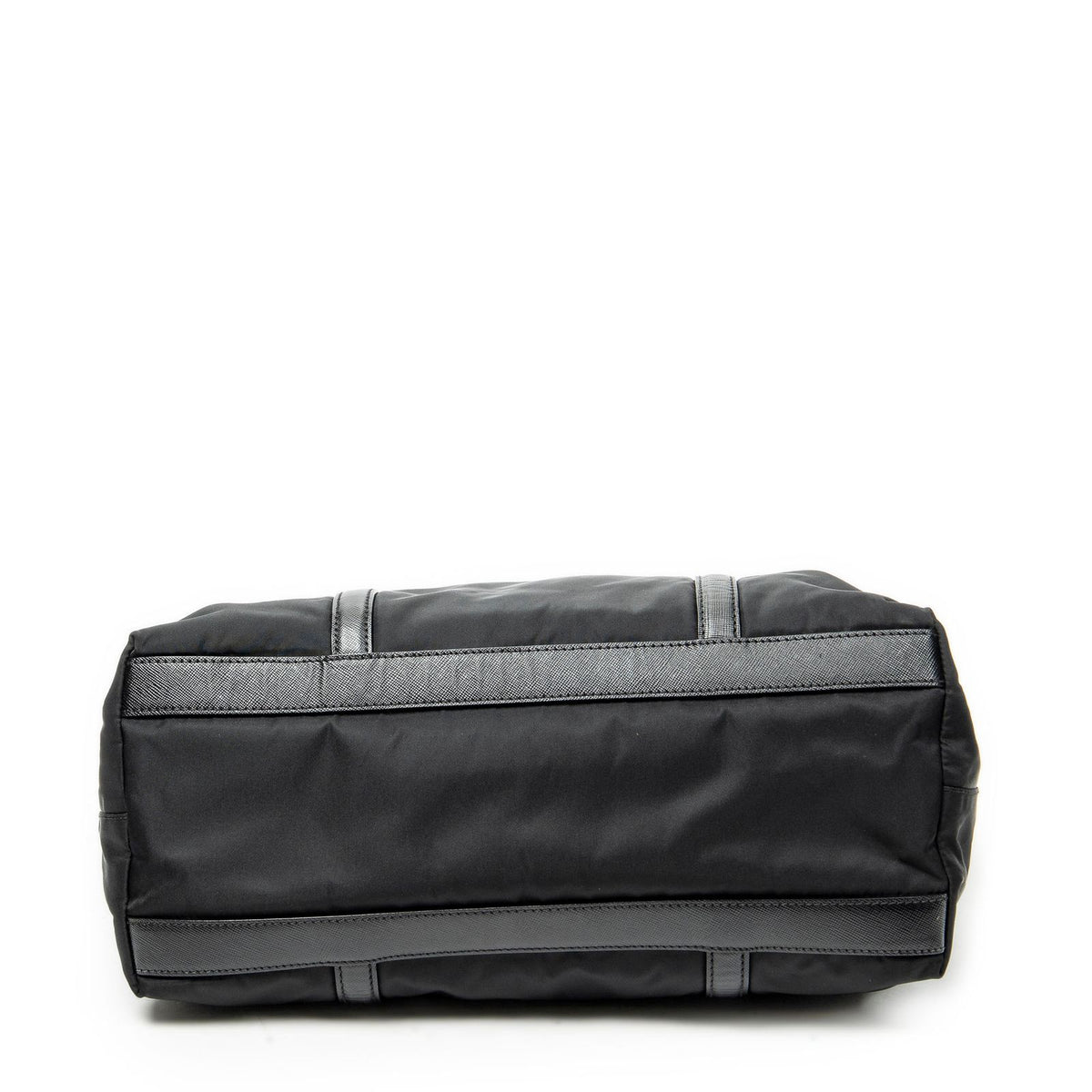 Prada Zip Shopping Tote Bag Black Nylon Canvas — view 6