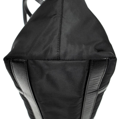 Prada Zip Shopping Tote Bag Black Nylon Canvas — view 7