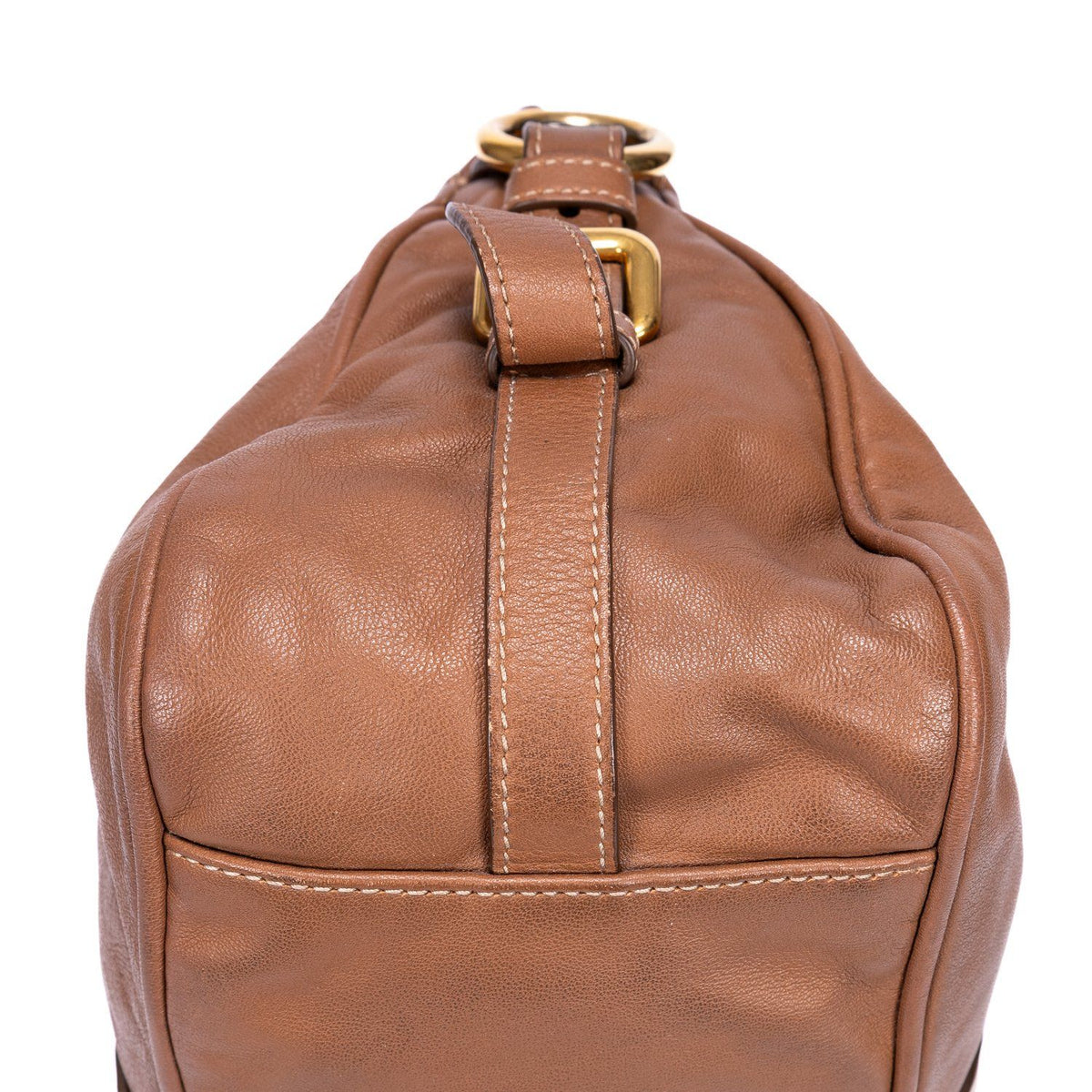 Prada Bowlet Brown Calfskin Leather Shoulder Bag — view 7
