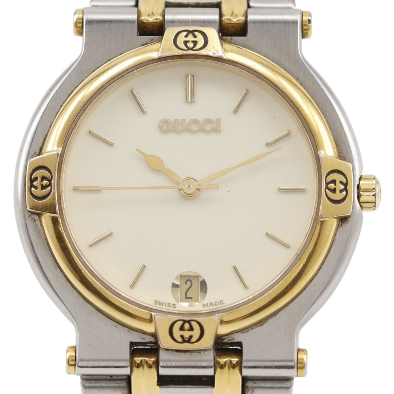 Gucci Stainless Steel Quartz Analog Display Ivory Dial Watch