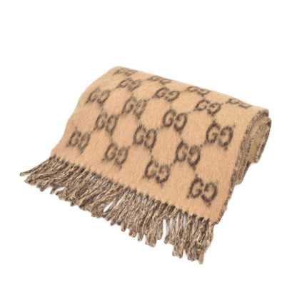 Gucci GG Alpaca Wool Scarf Brown — view 2