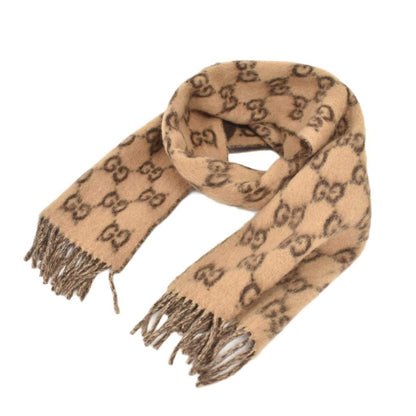 Gucci GG Alpaca Wool Scarf Brown