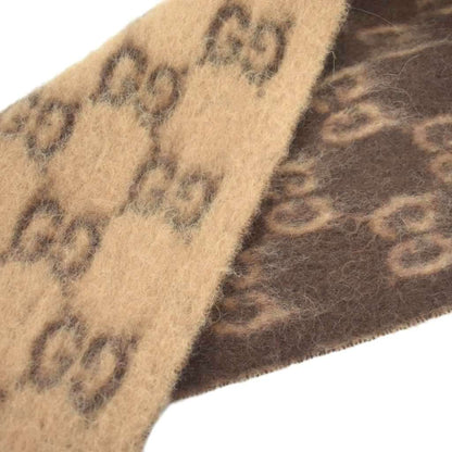 Gucci GG Alpaca Wool Scarf Brown — view 4