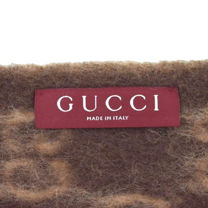 Gucci GG Alpaca Wool Scarf Brown — view 5