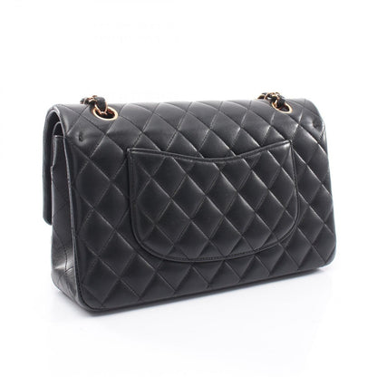 Chanel Shoulder Bag Quilted Double Flap Black Lambskin Chain — view 2