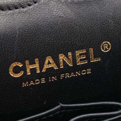 Chanel Shoulder Bag Quilted Double Flap Black Lambskin Chain — view 4