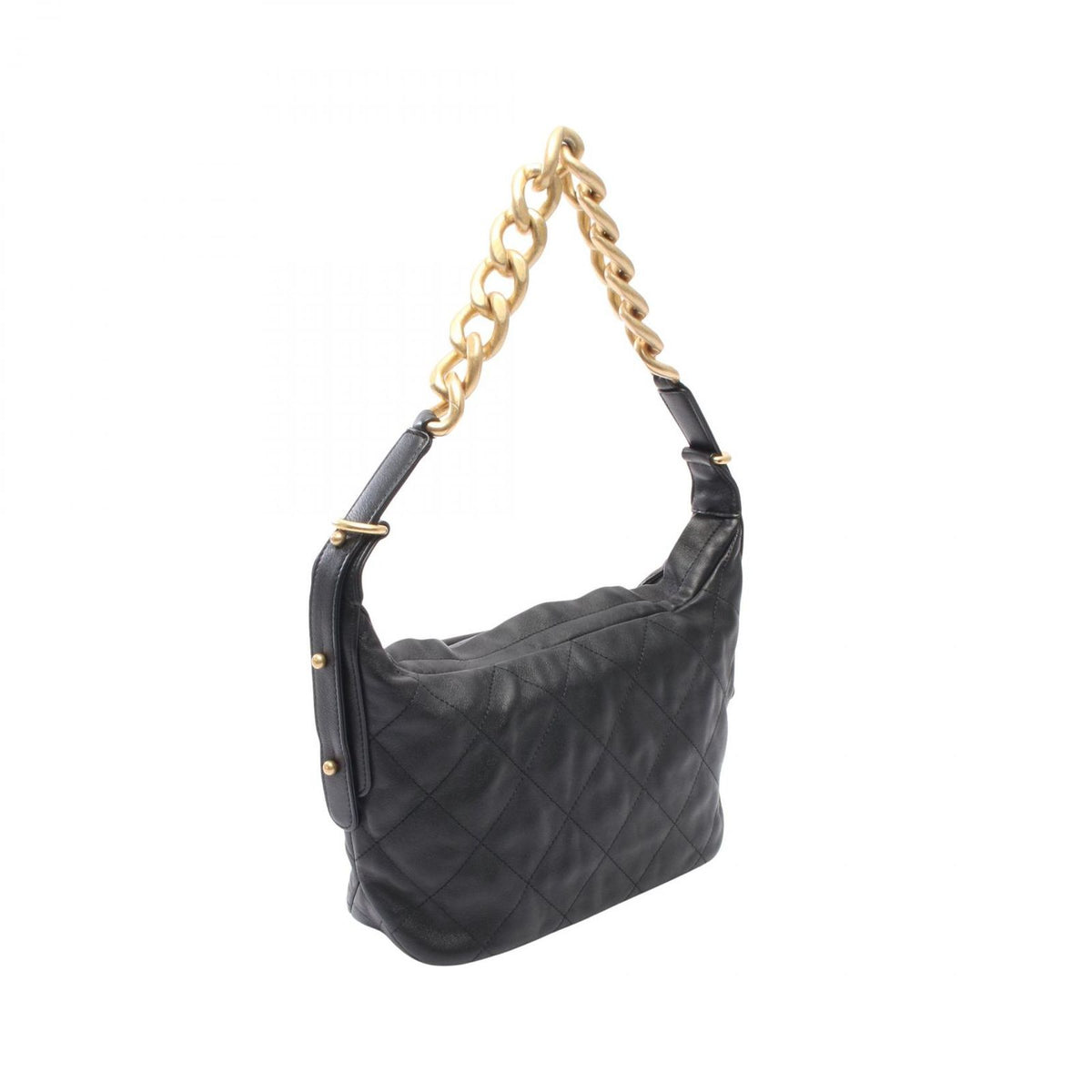 Chanel Shoulder Bag Quilted Hobo Black Lambskin — view 2