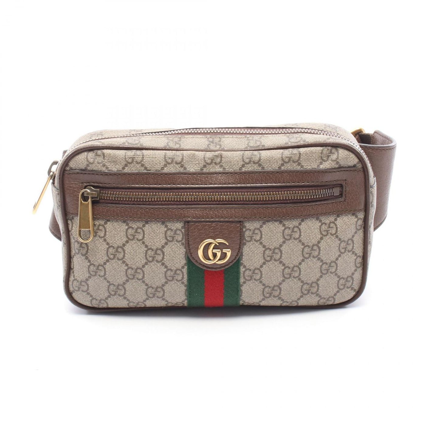 Gucci Waist Bag Ophidia GG Supreme Beige Dark Brown Canvas Leather